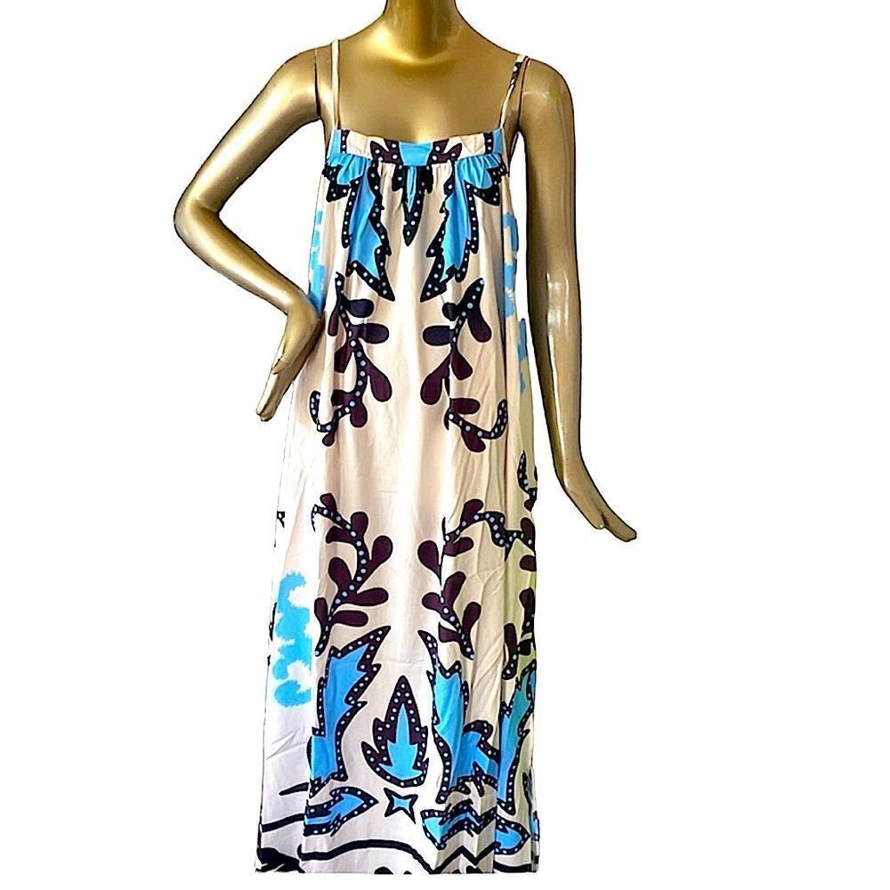 Multicolored batik maxi dress adjustable straps low back.
